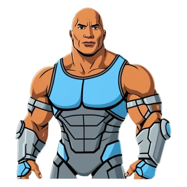 Dwayne the rock Johnson as a cyborg  sticker