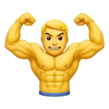 the word GOON in bold, playful muscled font, each letter shaped like stylized flexing muscles, emoji style sticker