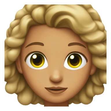 Tanned beunette girl with blowout hair and green eyes sticker