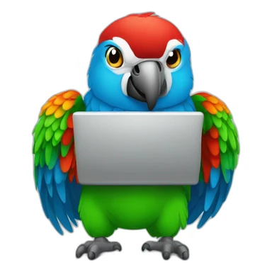 coding-parrot-with-laptop sticker