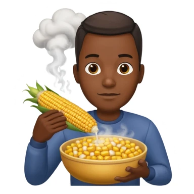 BLACK MAN HOLDING AN COOK CORN BOWL sticker