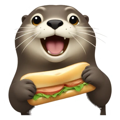 Otter eating a sandwitch sticker