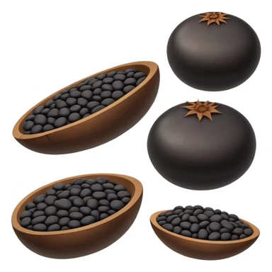 6 black lentils, simple, clear, round, shiny sticker