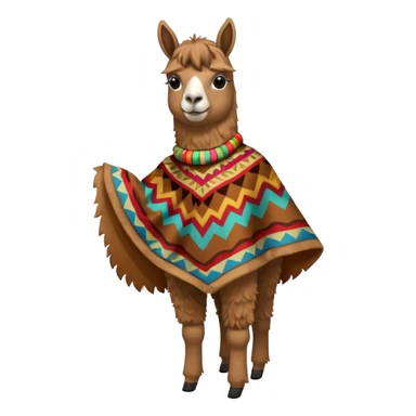 Llama con poncho sticker