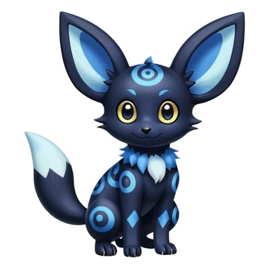 Shiny Cute Adorable Umbreon-Noibat-Meowstic-Hybrid-Creature with pattern-markings sticker