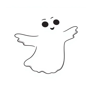 free-spirited ghost character hand-drawn doodle style sticker