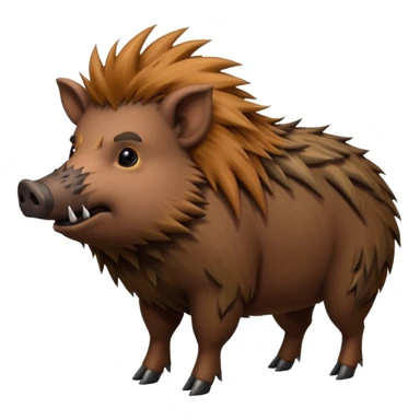 wild boar, punk hair, full body sticker