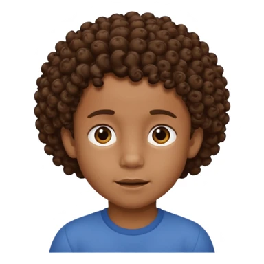 Black 6 year old boy with curly brown hair sticker
