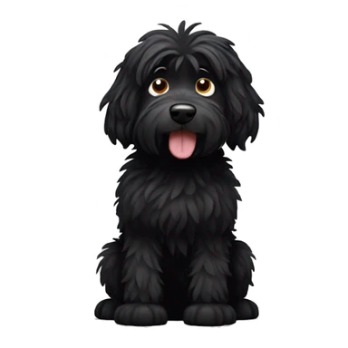 black shaggy dog sticker
