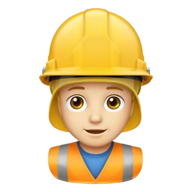 construction hat without guy, front facing transparent sticker