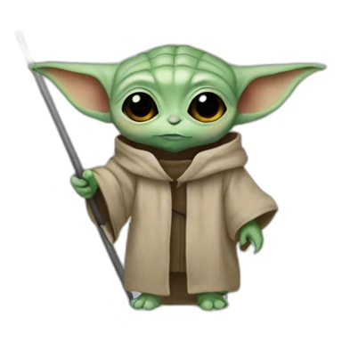 baby yoda  Ukraine flag sticker