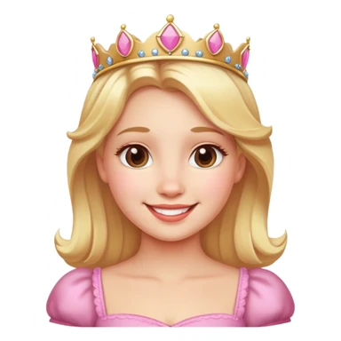 principessa bionda con guance rosse e sorriso sticker