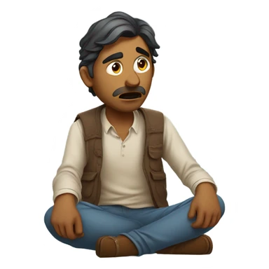 Indian man with no money sticker