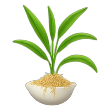 rice plant and root sticker