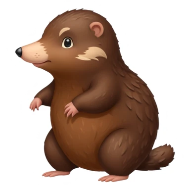 a sideways standing mole sticker