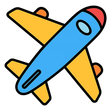 colored airplane icon sticker