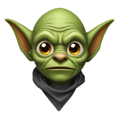 Goblin head, wearing a cape, front view, balt sticker