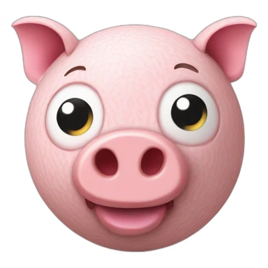 3d sphere with a cartoon Pig skin texture with big childish eyes sticker