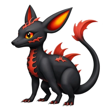 Edgy gothic dark evil magma-Salandit-Umbreon-Amaura-hybrid-fusion (full body) sticker