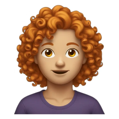 curly ginger hair sticker