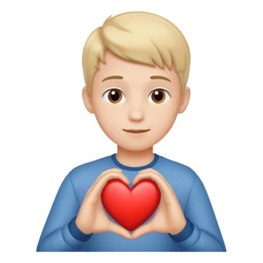 heart hand boy sticker