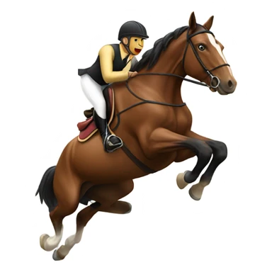 Horse jumping with a person sticker