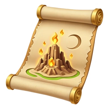 desert magic scroll object icon, ancient parchment with glowing sand symbols, sand dust floating, fantasy desert artifact, 3D cartoon, mobile game icon style, centered, clean background, no text, no watermark
 sticker
