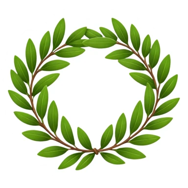 A flower laurel wreath with thicker leaves. sticker