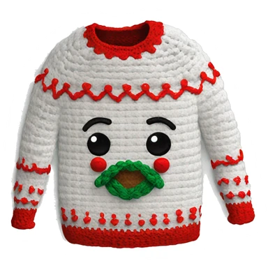  crochet christmas sweater sticker