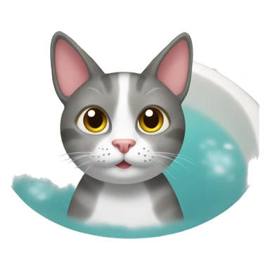 cat in bath sticker