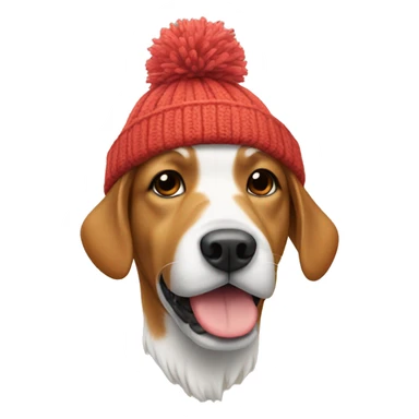 Dog wearing a winter hat sticker