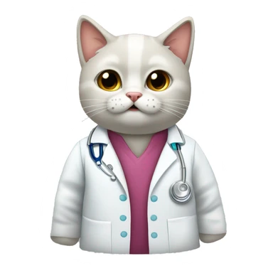 um gato vestido de medico operando sticker