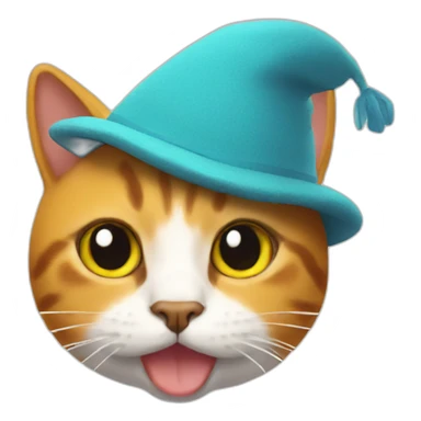 Cat wearing chicken hat sticker