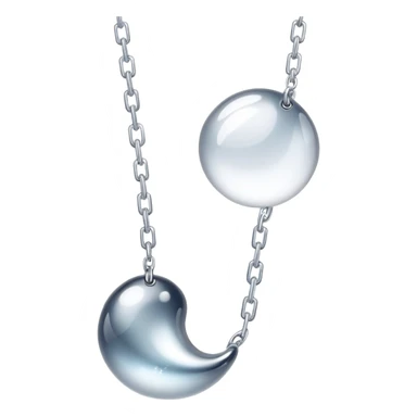 floating and ethereal conceptual silver chain like liquid moonlight sticker