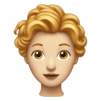 strawberry blonde lady with disheveled hair sticker