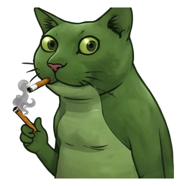 Cat smoking weed sticker