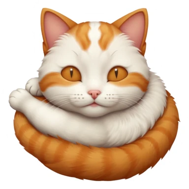 ginger and white small cat upside down with eyes closed sticker