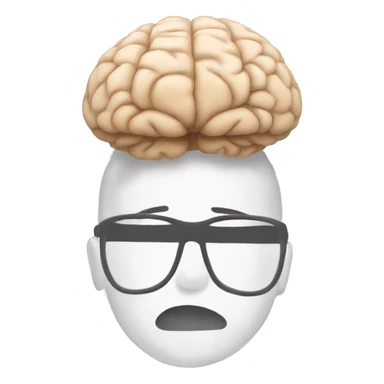 Faceless boy with big brain on top of head sticker