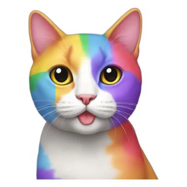 Lgbt flag colored cat sticker