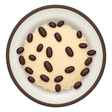 brazilian popular food: rice with beans in a plate sticker