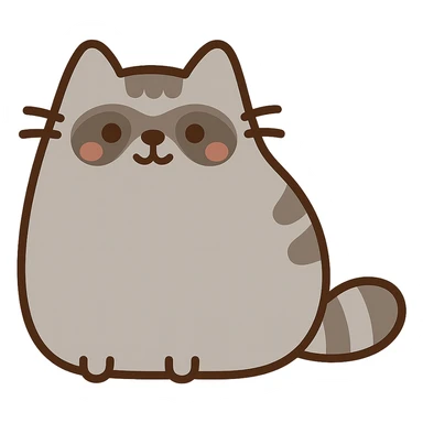 pusheen-style raccoon  sticker