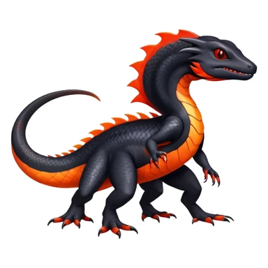 Colorful Dark Shiny Exotic Salandit-Quilava-Fakémon-hybrid-creature (full body)  sticker