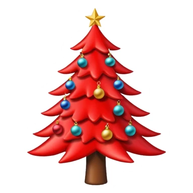 red christmas tree sticker