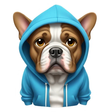French bull dog wearing hoodie sticker