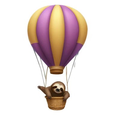 Sloth in hot air balloon sticker