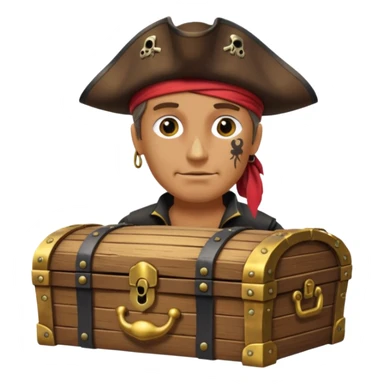 One Eye Pirate with Treasure. sticker