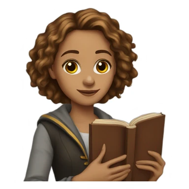 hermione-granger-with-a-book sticker