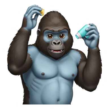 Gorilla putting on deodorant  sticker