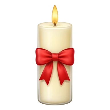Soft vanilla long glass candle, with little red bow sticker