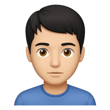 black hair male sticker